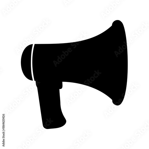 black megaphone isolated on white
