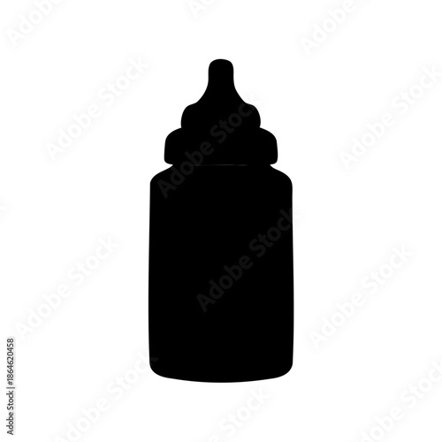 Monochrome Silhouette of a Baby Bottle for Infant Feeding Needs