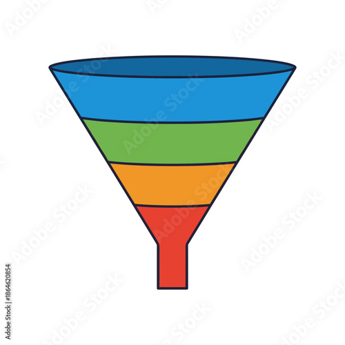 Free Download Four Stage Marketing Sales Funnel Vector Diagram Icon - GFXLoad