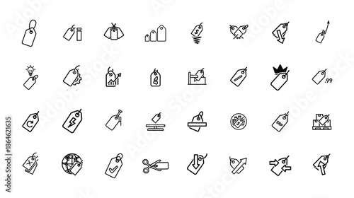 Collection of  style shopping tags card  and symbols