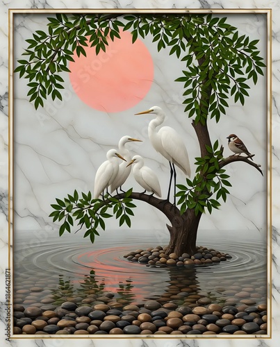 Birds sitting on a tree 