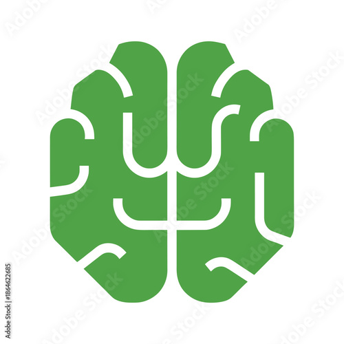 Green Brain Logo Vector Illustration