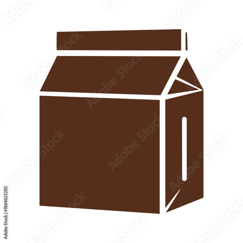 Brown Milk Carton Vector Illustration
