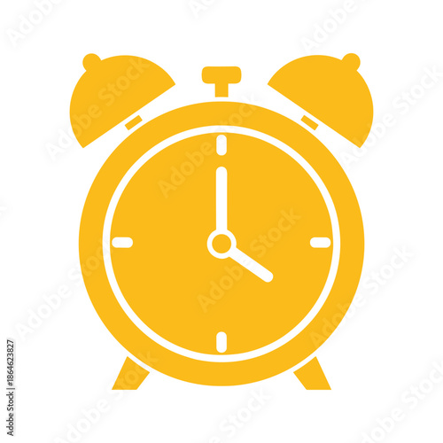 Yellow Alarm Clock Vector Illustration