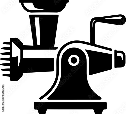Vintage meat grinder silhouette vector illustration