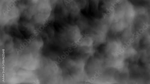 abstract seamless loop smoke cloud stream move on black background. 