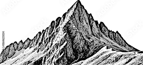 Hand Drawn Rocky Mountain Peak