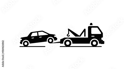 Tow Truck Silhouette Icon