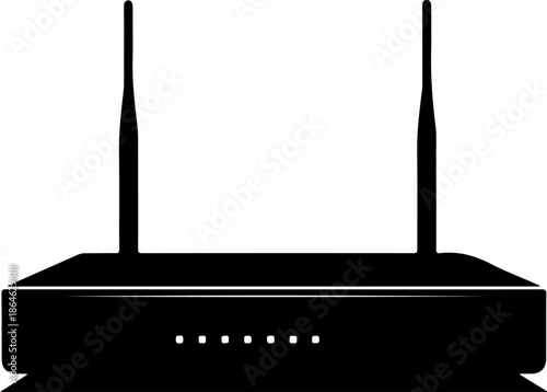 wireless router black silhouette Vector illustration