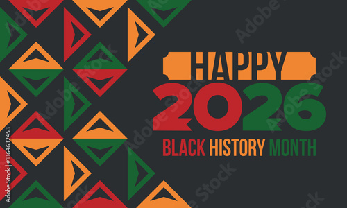 Black History Month. African American History. Celebrated annual. February and October. Poster, card, banner, background. Vector illustration
