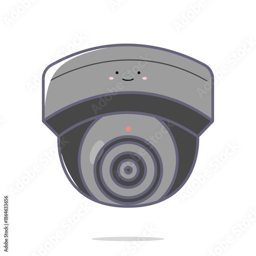 Cute Kawaii CCTV Camera Vector Pastel Colored Flat Style Security Illustration, Hand-Drawn Cartoon Surveillance Camera Icon for Safety, Monitoring, Kids Design, Home Protection, and Technology Theme