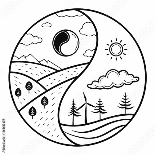 yin yang symbol with yin yang