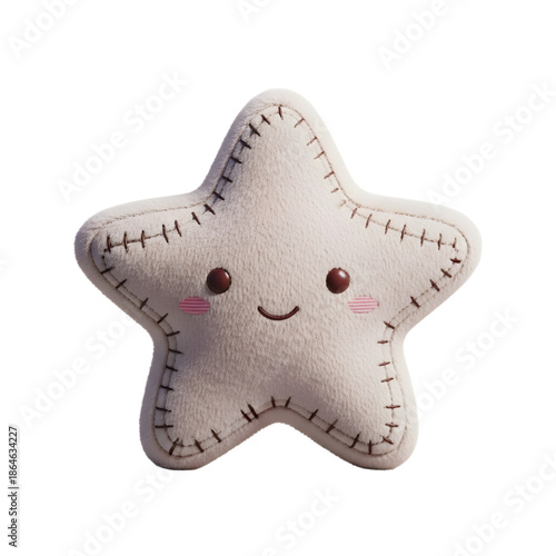 Adorable star shaped plush toy with sweet expression