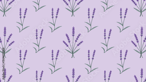 Seamless lavender flower pattern, botanical garden inspired elegant design