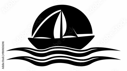 Sailing boat on calm waters at sunset