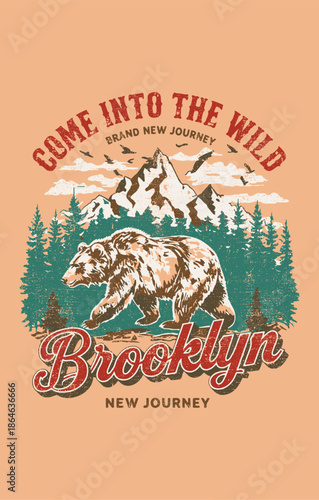 Vintage Christmas stamp with Santa Claus and reindeer