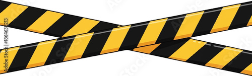 Yellow and black hazard tape crossing