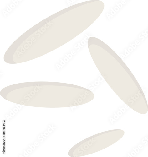 White rice grain illustration.