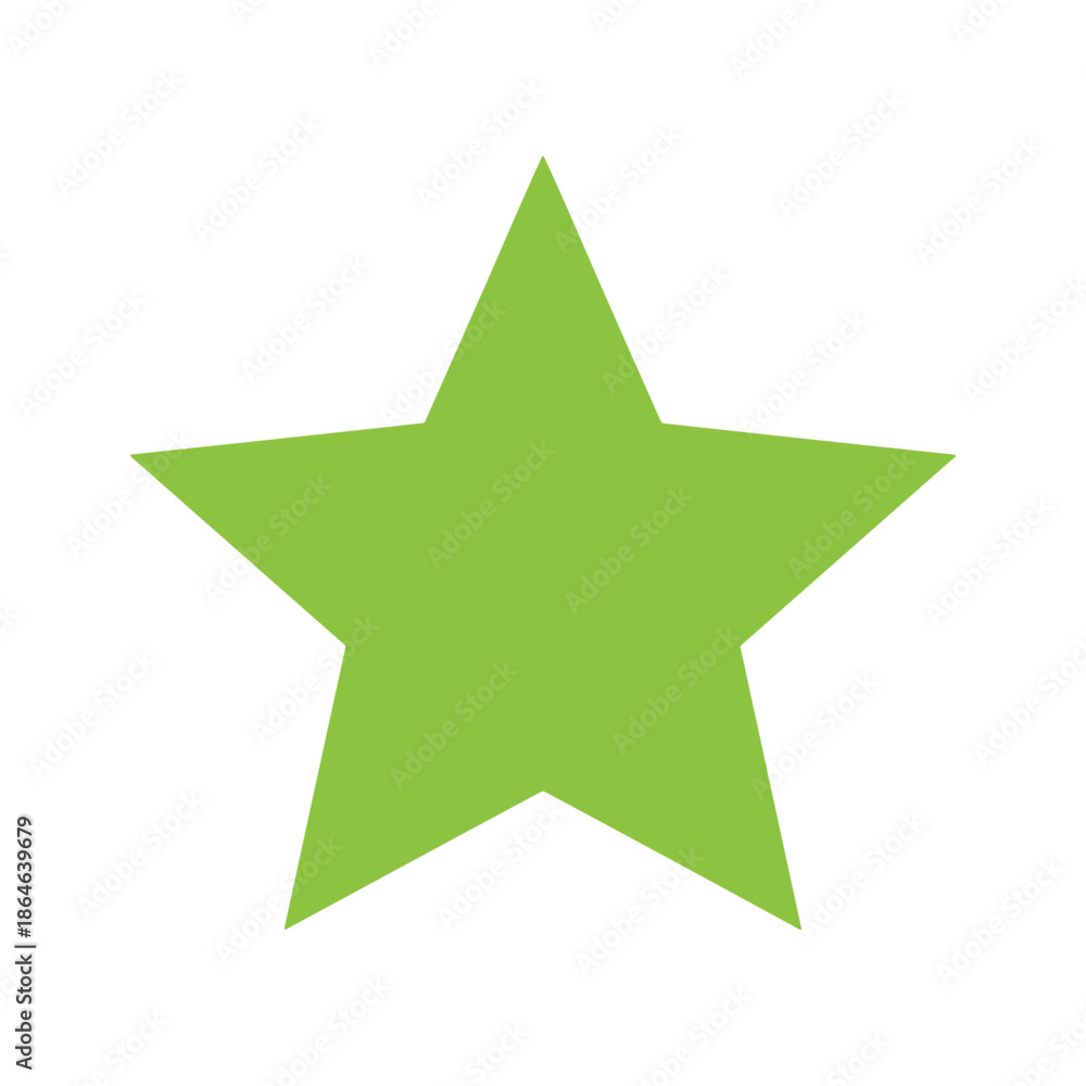 Obraz premium Green Star Vector Icon