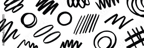 Mark crayon looping curly scribble stroke texture. wavy seamless pattern. Wavy and curly lines, dry brush stroke texture.