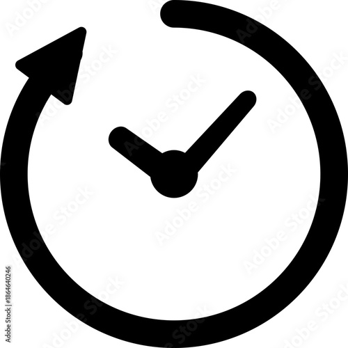 3d business concept illustration featuring a black clock icon set with a circular dial and arrow sign to show it is time to work and time to go for a new day