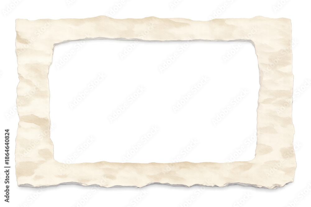 Obraz premium Vintage border frame with torn aged parchment paper texture, scrunchy edge and transparent background for design