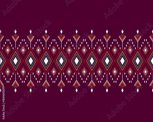 Abstractethnic geometric pattern design for background or wallpaper,Ikat geometric folklore ornament. Tribal ethnic vector texture. Seamless striped pattern in Aztec style. Figure tribal embroidery