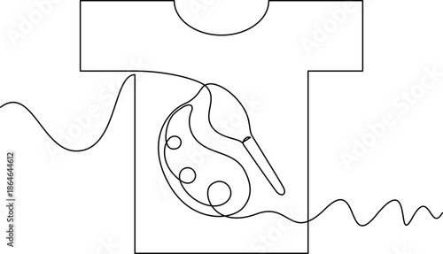 one line art Graphic Tee Shirt vector illustration. line art, one continuous line, simple, hand drawn and sketch style. for icons, symbols, signs or logos. PNG