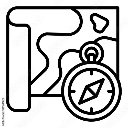 Map Navigation outline icon