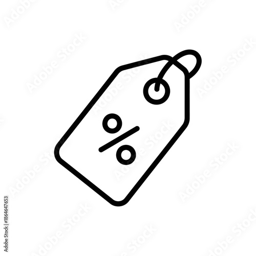 Close-up of Discount Tag with Percentage Sign for Sale Promotion
