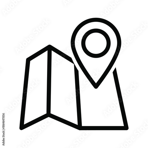 Map pin on folded map