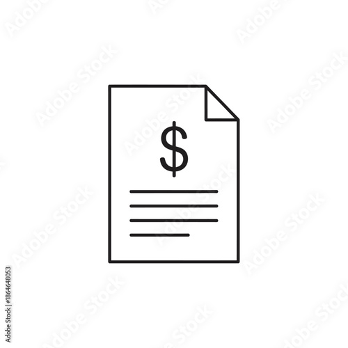 Financial Document with Dollar Sign and Text Representation for Business or Banking Content