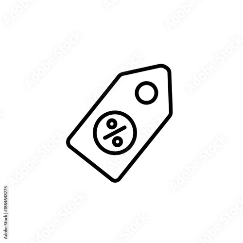 Minimalist Black and White Discount Tag Icon for Sale Promotions