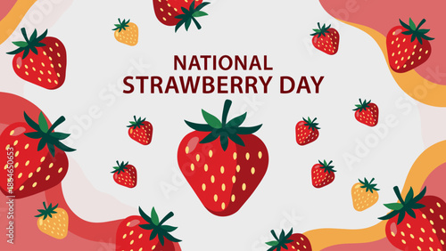 National Strawberry Day Celebration with Fresh Red and Yellow Berries