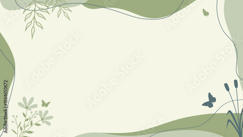 hand drawn floral decorations background. abstract botanical background. pastel color For book, invitation, binder, diary, planner, brochure, notebook, catalog