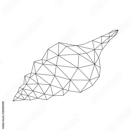 Polygonal line art of conch shell vector