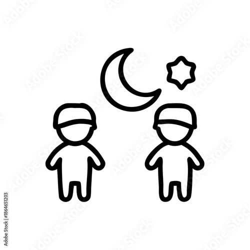 Ramadan Kids Illustration Scene