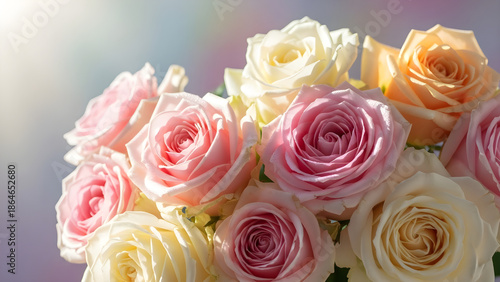 pink and yellow roses