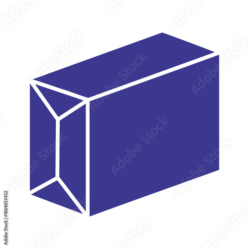 Blue 3D Cube Vector Illustration