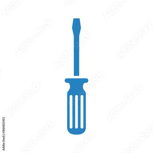 Blue Flathead Screwdriver Icon