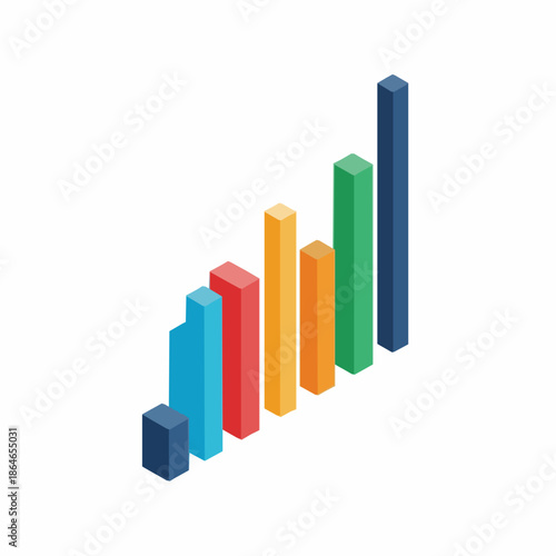 Abstract bar chart vector illustration with colorful creative vertical bars isolated on white Free Download Abstract bar chart vector illustration with colorful creative vertical bars isolated on white - GFXLoad