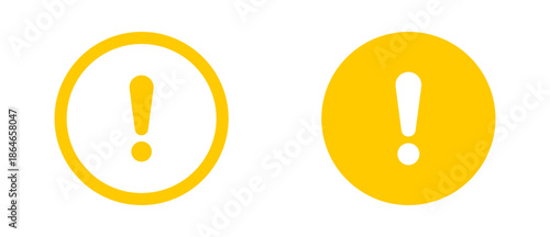 A pair of yellow minimalist exclamation mark icons for web and application interface design