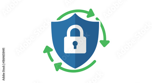 Robust digital defense system with continuous security updates and data protection mechanism icon