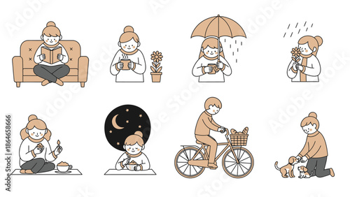 Collection of diverse daily life activities and hobbies of people.