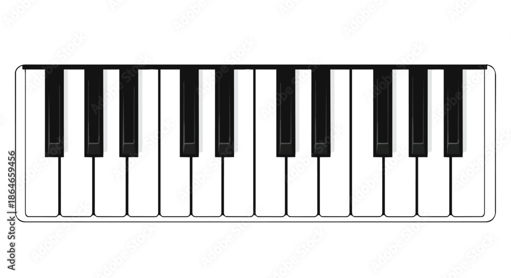 Fototapeta premium Classic musical instrument keys providing a visual representation of harmony and melody potential