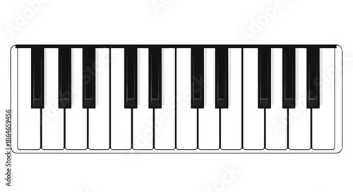 Classic musical instrument keys providing a visual representation of harmony and melody potential