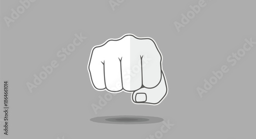 Modern minimalist illustration of a powerful clenched fist symbolizing strength and unity