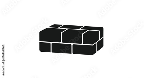 Minimalist monochromatic graphic illustration of an architectural block structure depicting fundamental building components an essential design