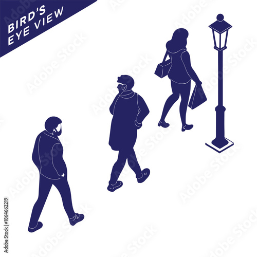 Aerial Perspective Human Silhouettes Collection