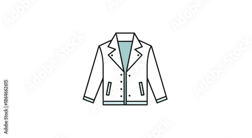 Aesthetic outline illustration of a contemporary jacket design, perfect for fashion and apparel concepts.